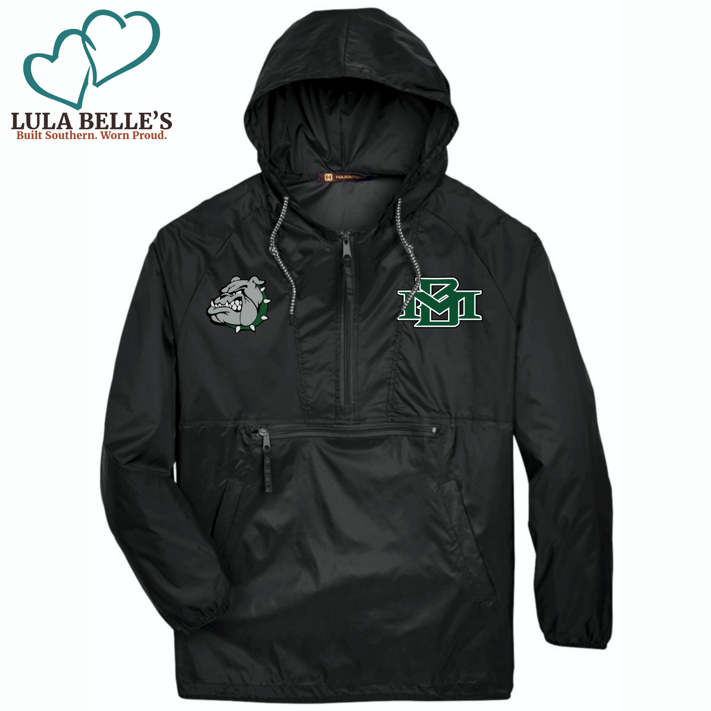 Marion Bulldogs 1/4-zip Windbreaker (Pockets)