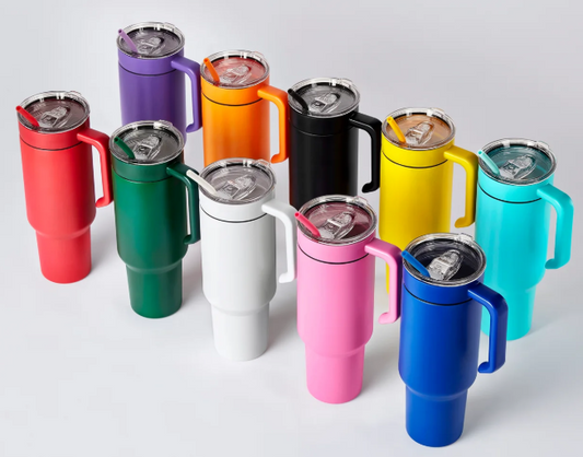 Engravable 40oz Tumbler with Handle/Lid/Straw