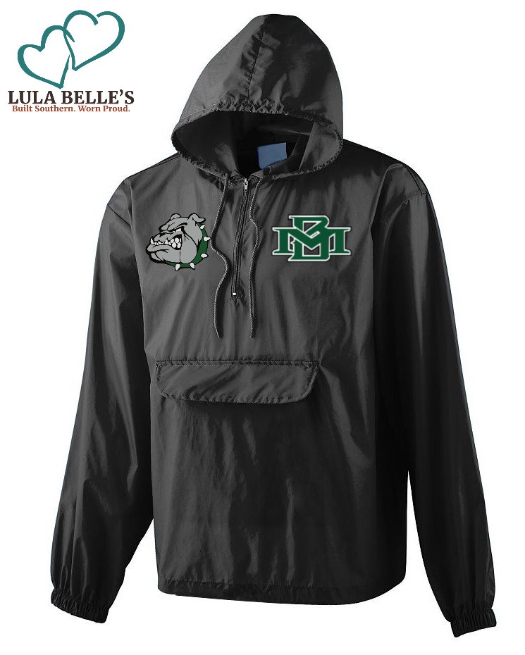 Marion Bulldogs 1/2-zip Windbreaker (No Pockets)