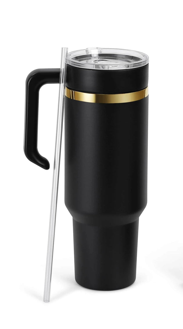 Engravable 40oz Black to Gold Tumbler