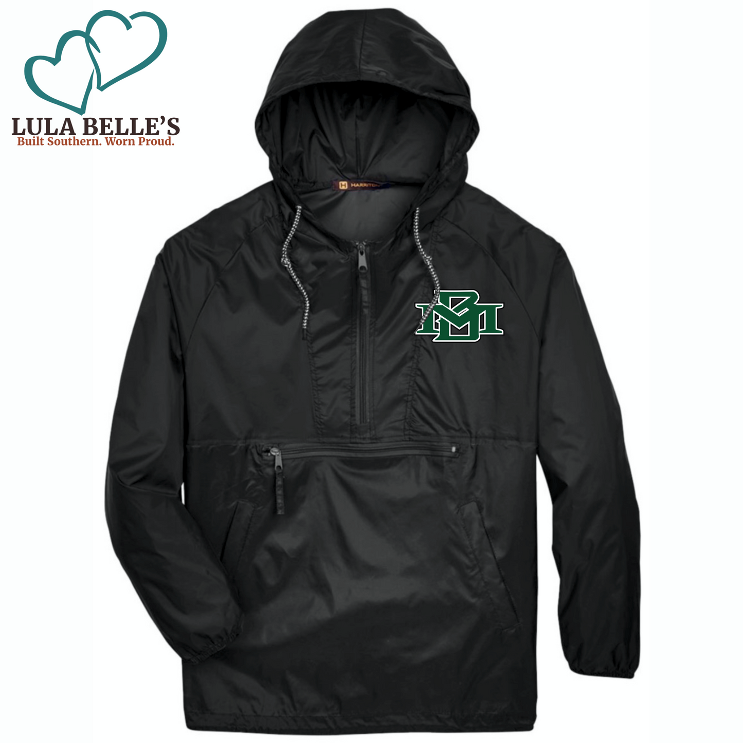 Marion Bulldogs 1/4-zip Windbreaker (Pockets)